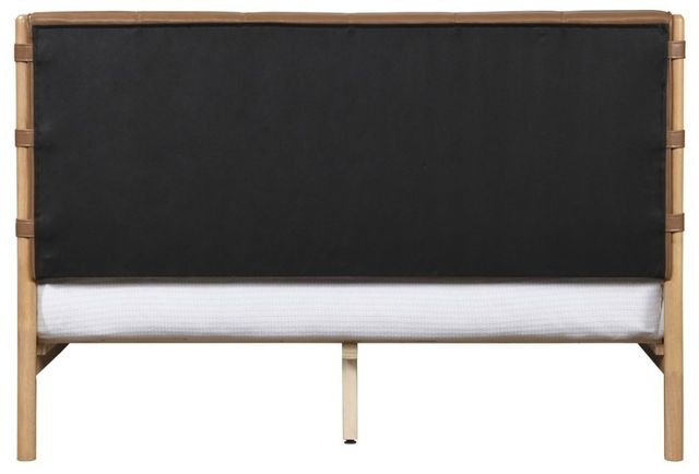 Meridian Furniture Asher Cognac/Natural Queen Upholstered Panel Bed-3