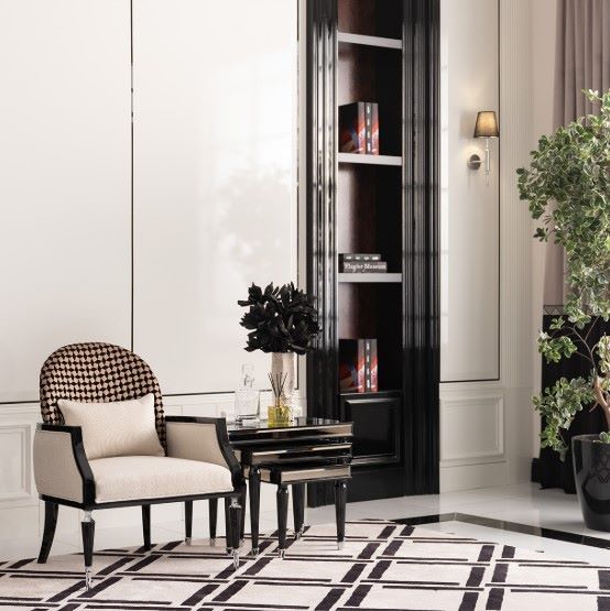 Michael Amini® La Francaise Black/Cafe Accent Chair-1