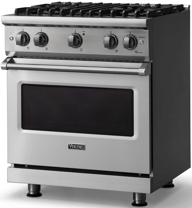 Viking® 5 Series 30" Stainless Steel Pro Style Gas (LP) Range with Polished Chrome Trim-2