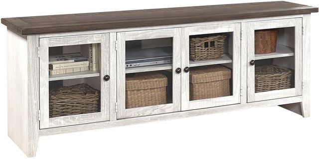 aspenhome® Eastport Drifted White 74" Console with 4 Doors-0