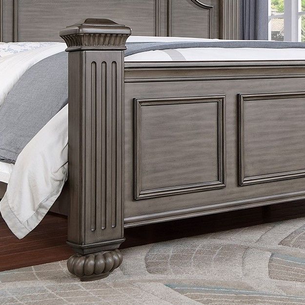 Furniture of America® Syracuse Gray Eastern King Panel Bed-2