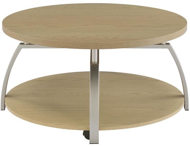Coaster® Dacre Greige Coffee Table with Satin Nickel Base-4