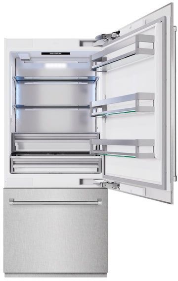 ZLINE 36" 19.8 Cu. Ft Satin Stainless Steel Built In Bottom Freezer Refrigerator-2