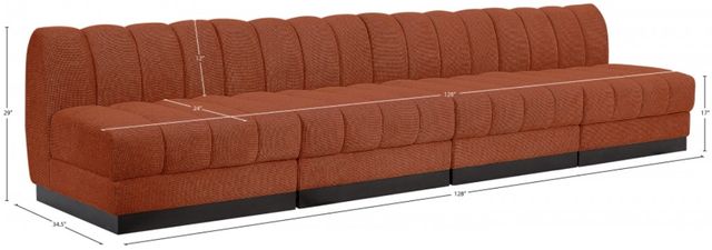 Meridian Furniture Quinn 4-Piece Cognac Modular Armless Sofa-2