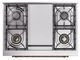 Ilve® Nostalgie II Noblesse 36'' Blue Gray Pro Style Dual Fuel Range with Brass Trim-4