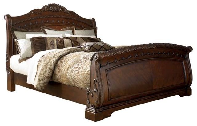 Millennium® by Ashley® North Shore 2-Piece Dark Brown California King Sleigh Bed Set-1