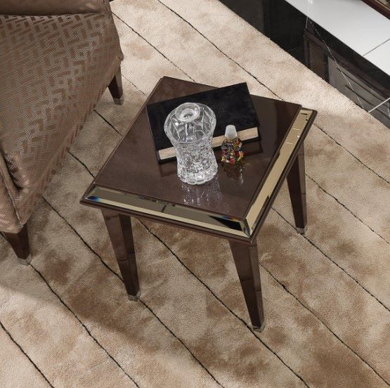 Michael Amini® Lousanne Glossy Mocha Sand Side Table-1