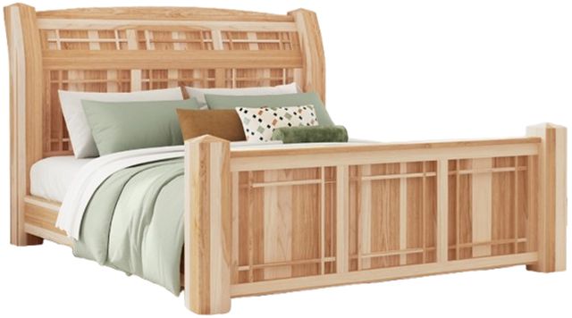 A-America® Amish Highlands Natural Queen Arch Panel Bed-0
