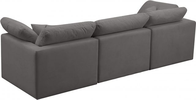 Meridian Furniture Plush Grey Velvet Standard Cloud Modular Sofa-1
