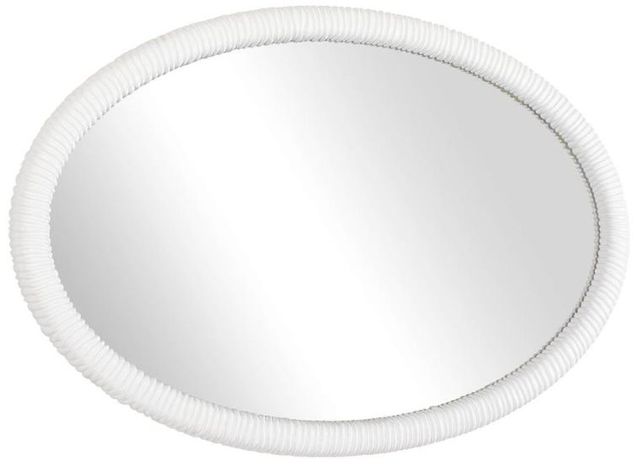 Uttermost® Bali Matte White Ribbed Oval Mirror-2