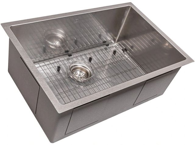 ZLINE Meribel 27" Stainless Steel Undermount Single Bowl Kitchen Sink with Bottom Grid-0