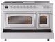 Ilve® Nostalgie II Noblesse 48'' White Pro Style Dual Fuel Range with Chrome Trim-3