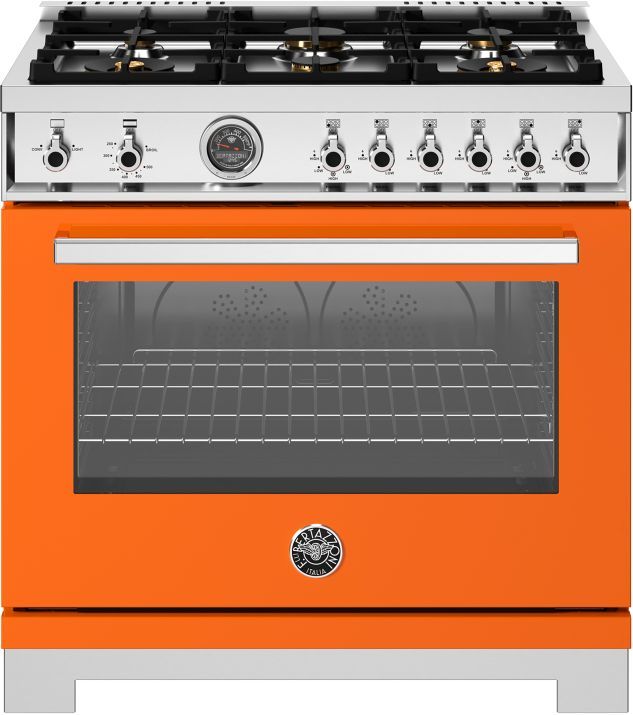 Bertazzoni Professional Series 36" Arancio Glossy Freestanding Gas Range