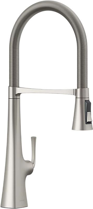 KOHLER® Graze® Vibrant Stainless Semi-Professional Kitchen Sink Faucet with 3-Function Sprayhead-0