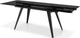 Korson Furniture Sharp Black Glass Top Extension Dining Table with Gray Metal Legs-1