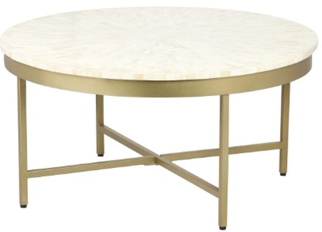 LR Home Gold/White Coffee Table-0