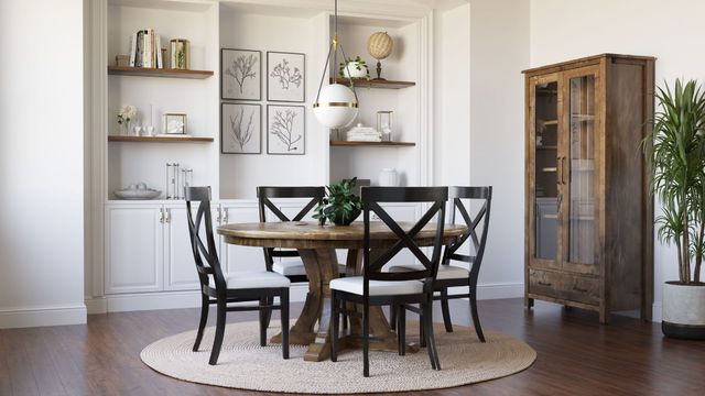 Canadel Customizable Champlain Shadow Washed Round HU Base Dining Table-2