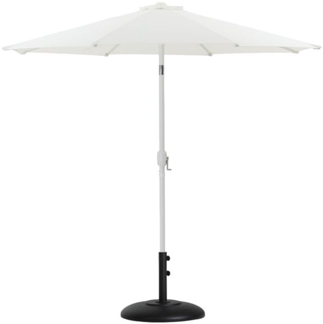 Meridian Furniture Fiji Matte Black/Matte White/White Aluminum Outdoor Patio Umbrella and Base-0
