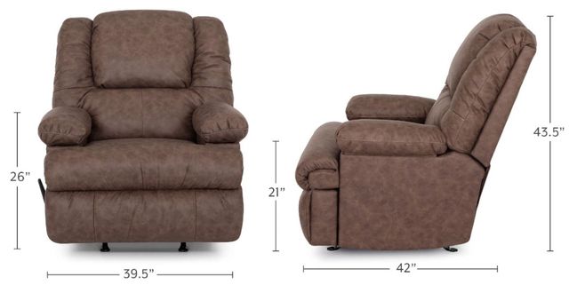 Franklin™ Clayton Easter Mocha Manual Rocker Recliner with Storage Arms-3