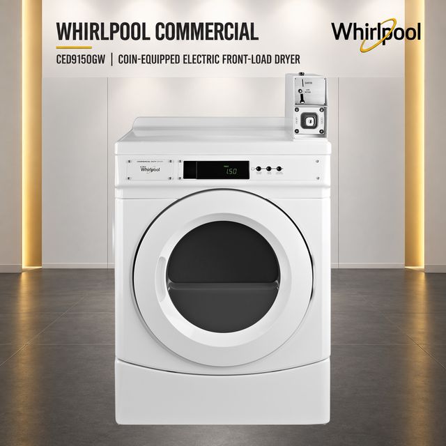 Whirlpool Commercial 6.7 Cu. Ft. Coin-Operated Electric Front-Load Dryer - White-2