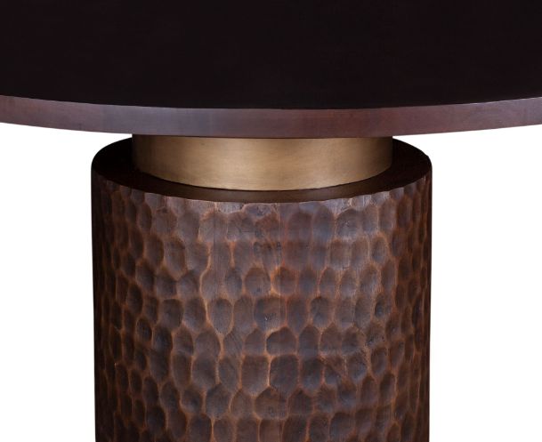 Home Trends & Design Santa Cruz Brown 60" Round Dining Table with Antique Bronze Base-1