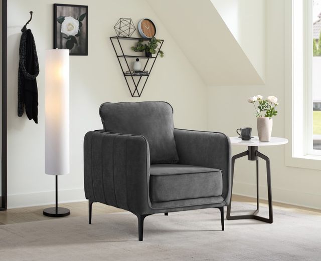 Elements International Rae Gray Velvet Accent Chair-1