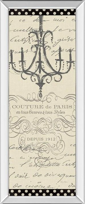 Classy Art French Couture Panel II by Emily Adams Mirrored Frame Wall Art-0
