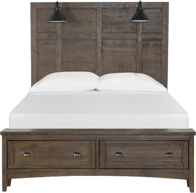 Magnussen Home® Bay Creek Toasted Nutmeg Complete Queen Lamp Panel Storage Bed-2