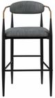Coaster® Tina 2-Piece Black/Dark Gray Upholstered Bar Stool Set-4