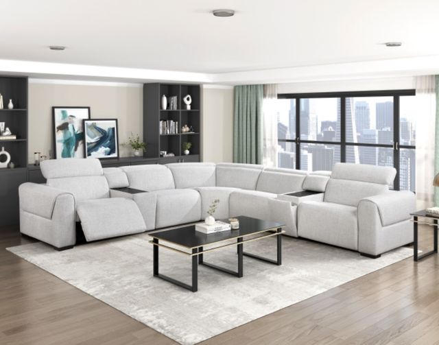 Homelegance® McPherson 7-Piece Cloud Modular Power Reclining Sectional with Power Headrest-1
