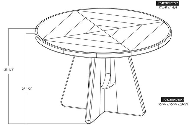 International Furniture Direct Balam Brown Round Dining Table-2
