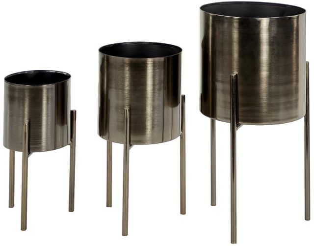 Deco Marche 3-Piece Black Planter Set-0