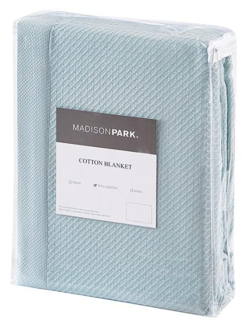 Olliix by Madison Park Egyptian Cotton Light Blue Full/Queen Blanket-4