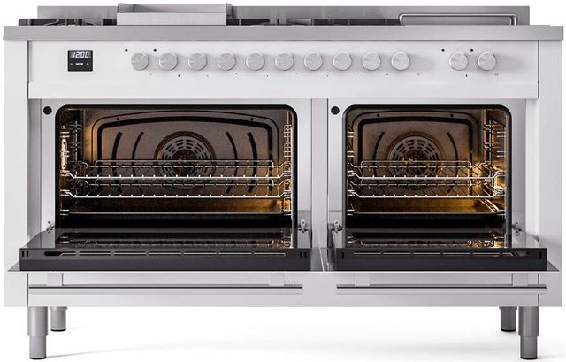 Ilve® Professional Plus II 60" Custom RAL Color Pro Style Dual Fuel Range-1