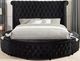 Furniture of America® Sansom Black Queen Upholstered Platform Bed-1