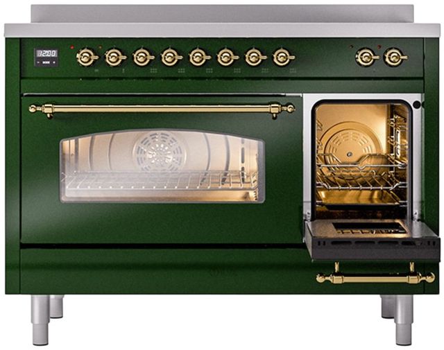 Ilve® Nostalgie II Series 48" Emerald Green Pro Style Induction Range-3