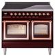 Ilve® Nostalgie II Noblesse 40'' Burgundy Pro Style Induction Range with Copper Trim-0