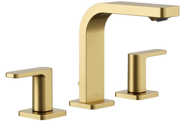 KOHLER® Parallel® Vibrant Brushed Moderne Brass 1.0 GPM Widespread Bathroom Sink Faucet-0