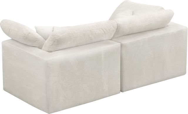 Meridian Furniture Cozy 2-Piece Cream Velvet 80" Cloud Modular Sofa-2