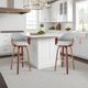 Armen Living Daxton Gray/Walnut Counter Stool-1