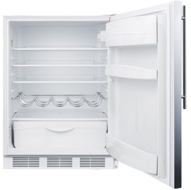 Summit® Peak24 Series 24" 5.8 Cu. Ft. Stainless Steel/White Compact Refrigerator-1