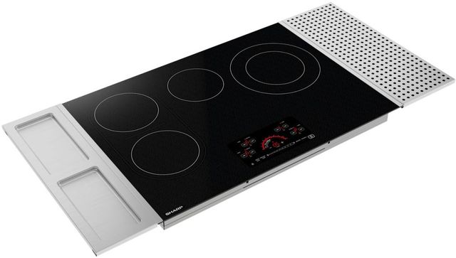 Sharp® 30" Black with Stainless Steel Side Trims Electric Cooktop-3