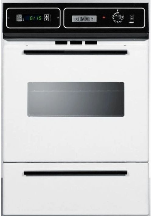 Summit® 24" White Built in Gas Wall Oven-0