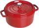 Cast Iron Cocotte Round 3.8L - Cherry Red-0