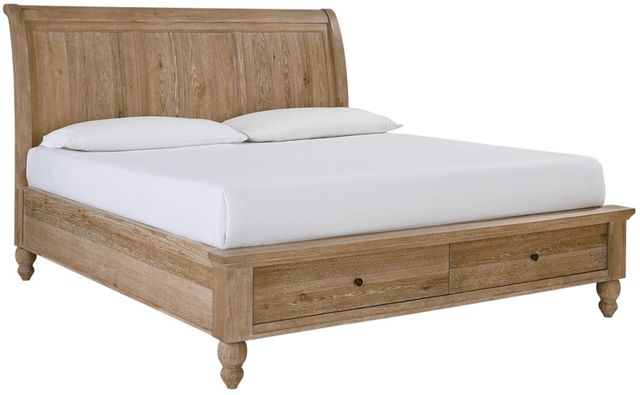 aspenhome® Cambridge Modern Khaki Eastern King Sleigh Storage Bed-0