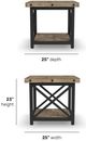 Flexsteel® Carpenter Light Brown Lamp Table with Black Metal Frames-2