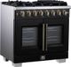 FORNO® Capriasca Series Alta Qualita 36" Black Pro Style Dual Fuel Range-1