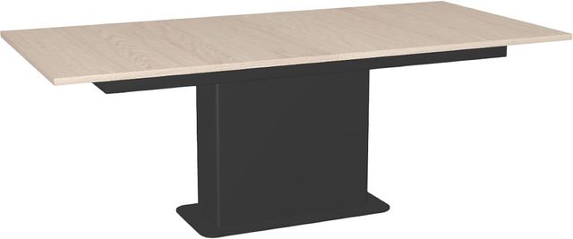 Amisco Customizable Lucarelli 108" Rectangular Extendable Table with 1" White Oak Veneer Top and 1 Leaf-0