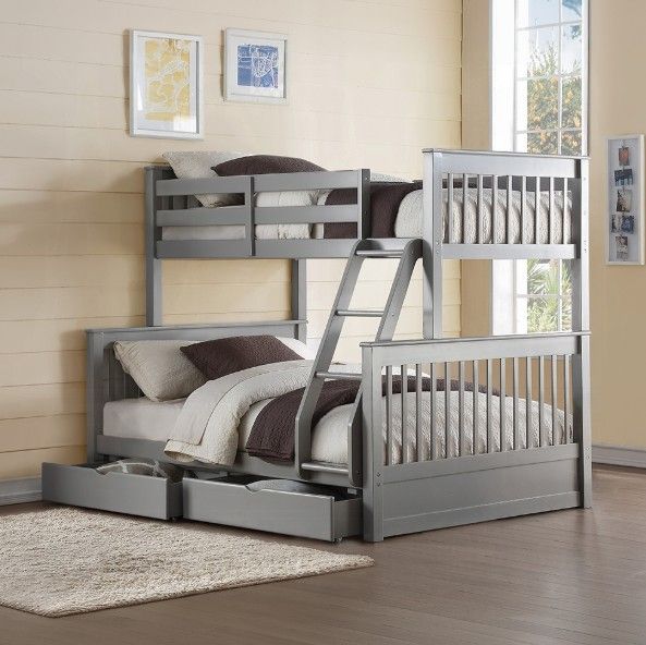 ACME Furniture Haley II Gray Youth Twin/Full Storage Bunk Bed-2