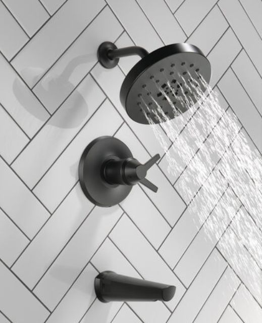 Delta Galeon® 17T S Matte Black Tub Shower Trim with UltraSoak-2